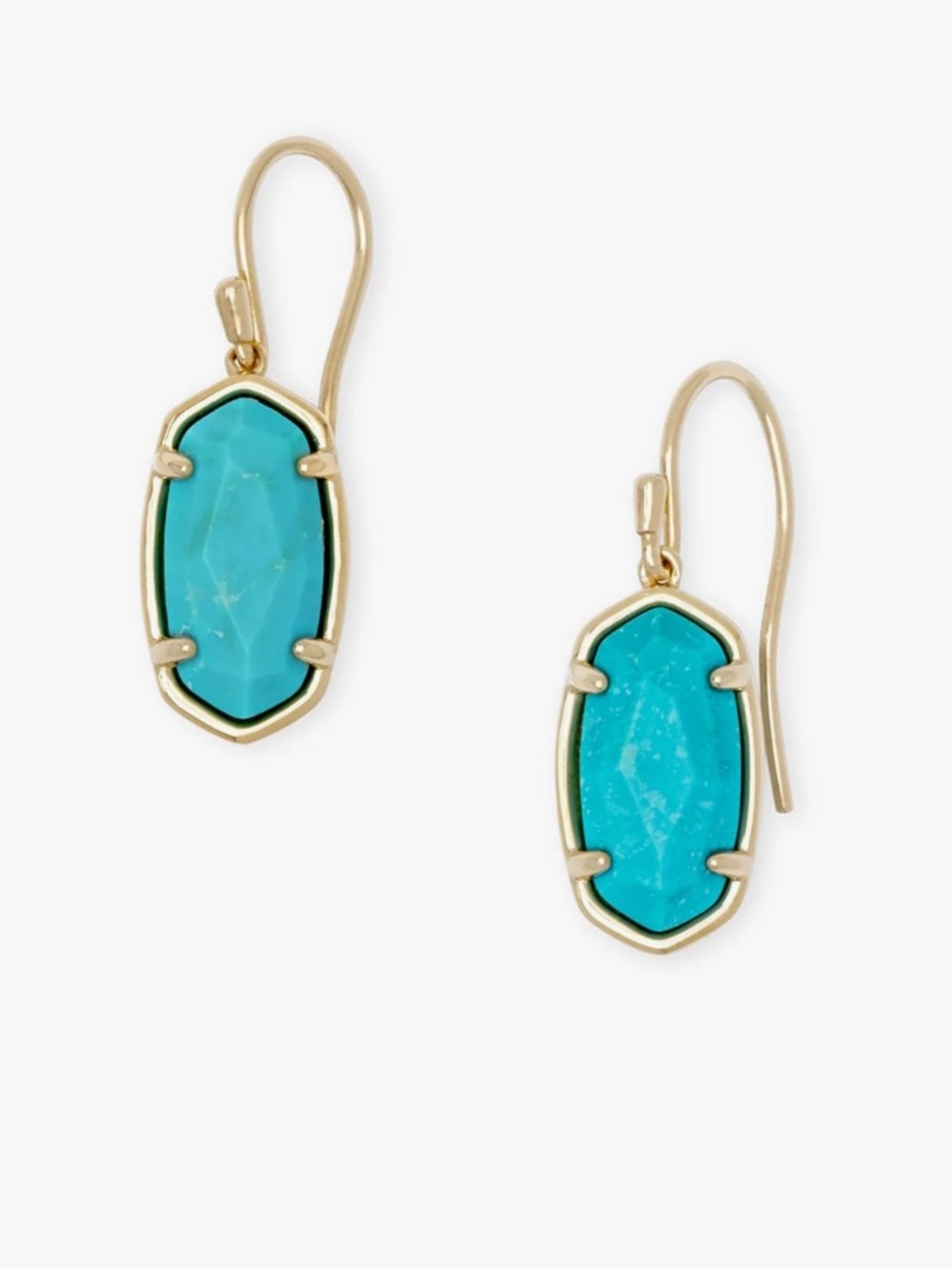 Kendra Scott Lee Drop Earrings in Turquoise and Gold